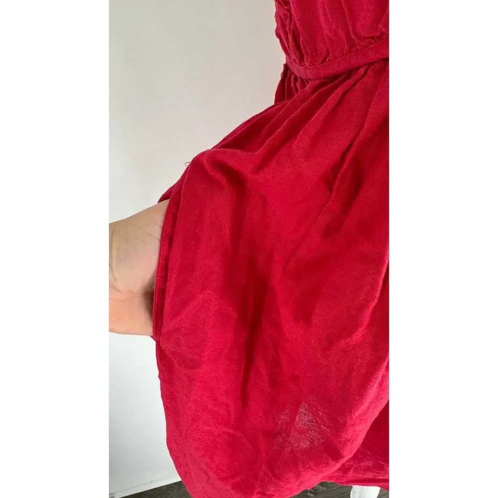 Free People Tell All Mini Dress Womens Medium Red Sleeveless New Low Back - Picture 10 of 13